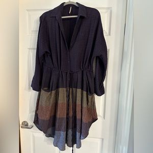 Free People purple striped bottom dress. SZ MED Perfect for fall and holidays.